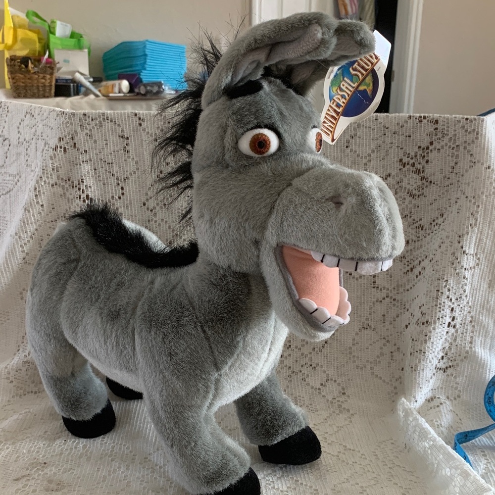 DreamWorks Universal Studios 2003 Shrek Donkey 4-D Plush Stuffed Animal 16" inch
